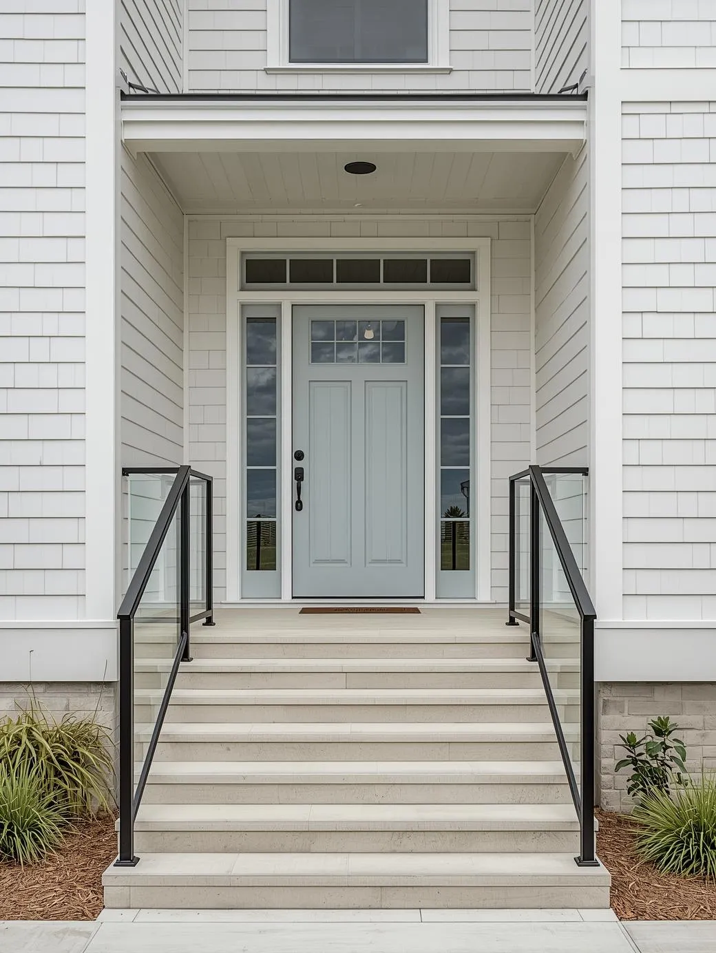 Coastal-modern-home-exterior-crisp-white-horizontal-siding