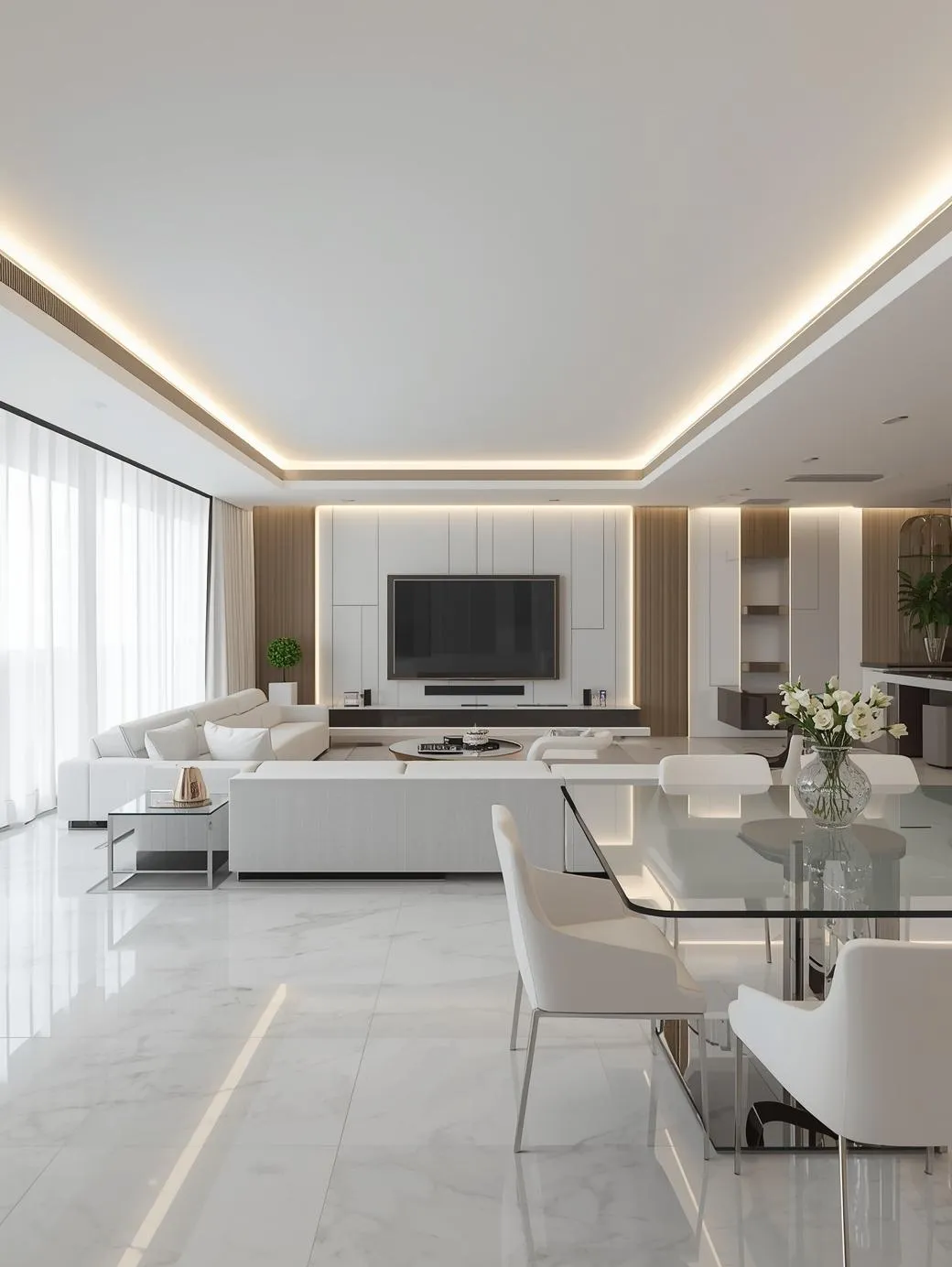Contemporary-luxury-penthouse-living-dining-combo