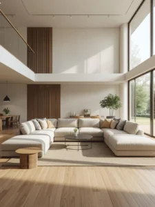 Flexible living room layout, modular sofa