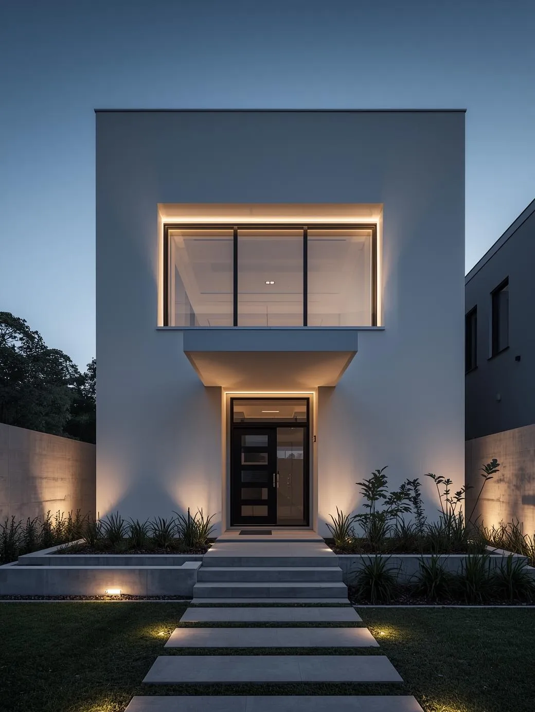 Minimalist-modern-home-exterior-smooth-white