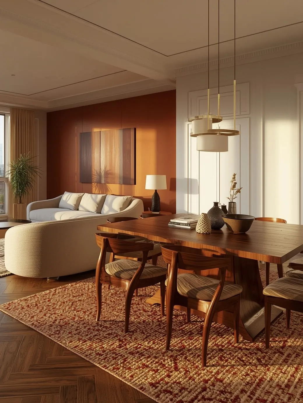 Organic-modern-brownstone-living-dining-combo-