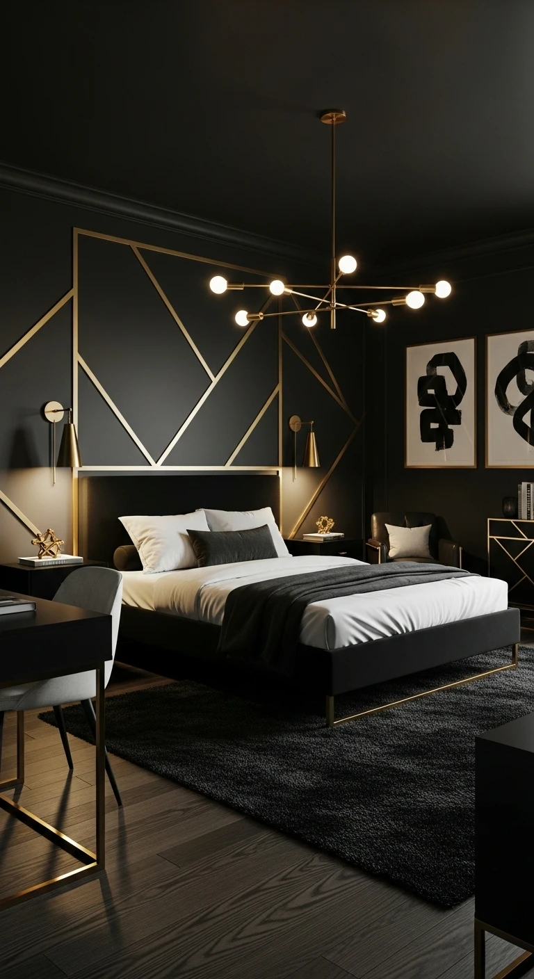 black and gold bedroom
