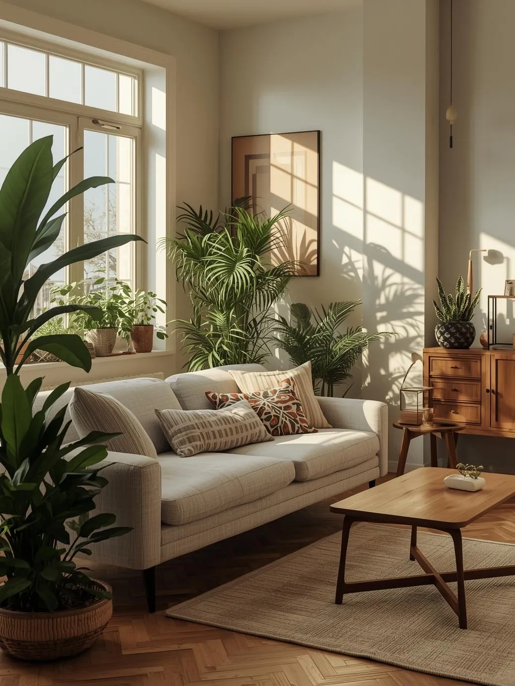 Cozy-plant-filled-living-room-with-large-indoor