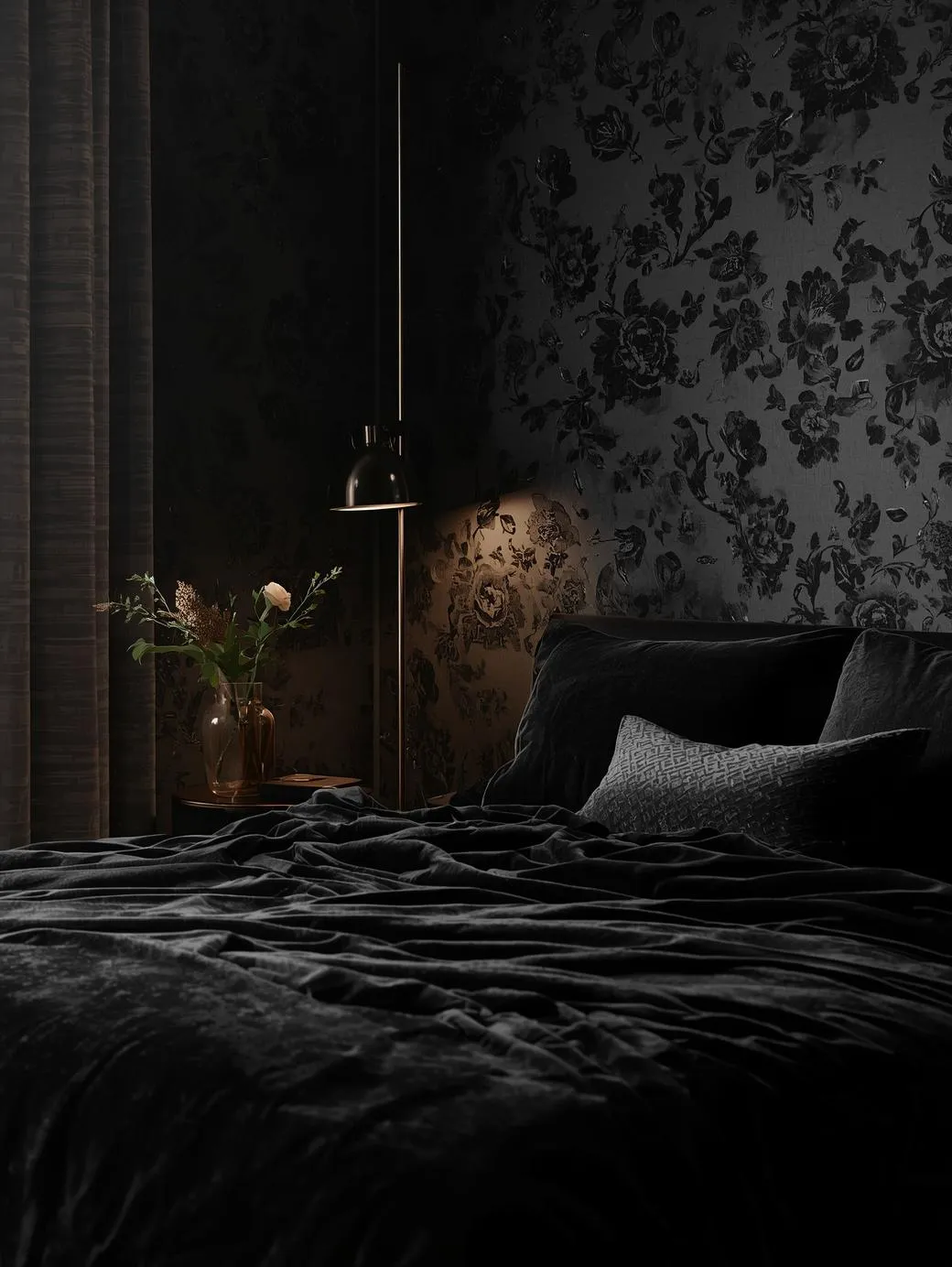 Dark female bedroom
