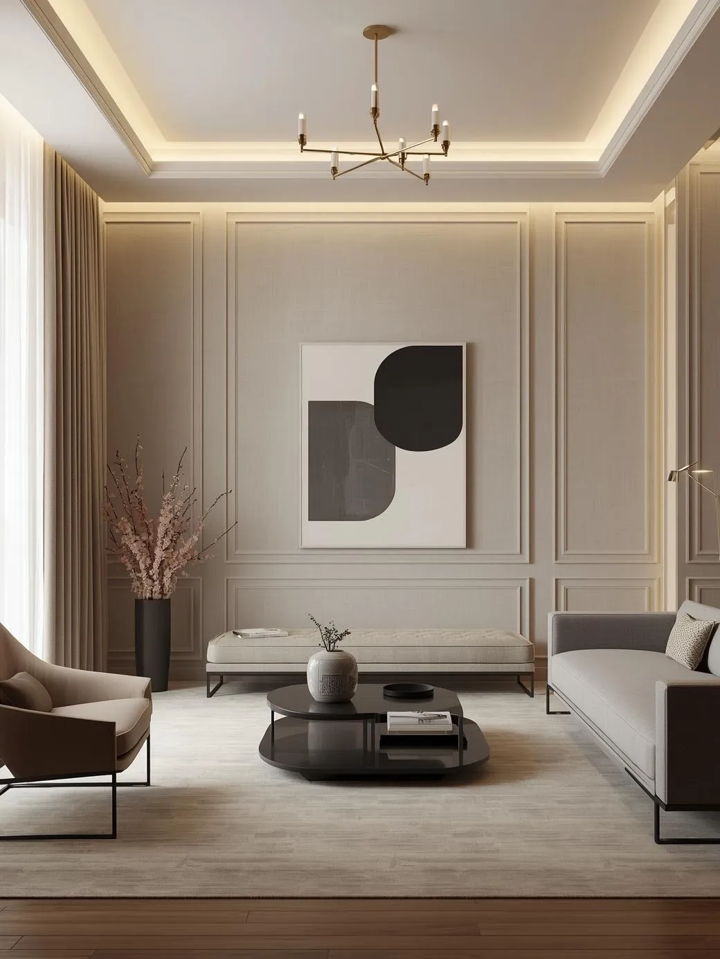 Elegant-minimalist-small-apartment-interior-with-single-