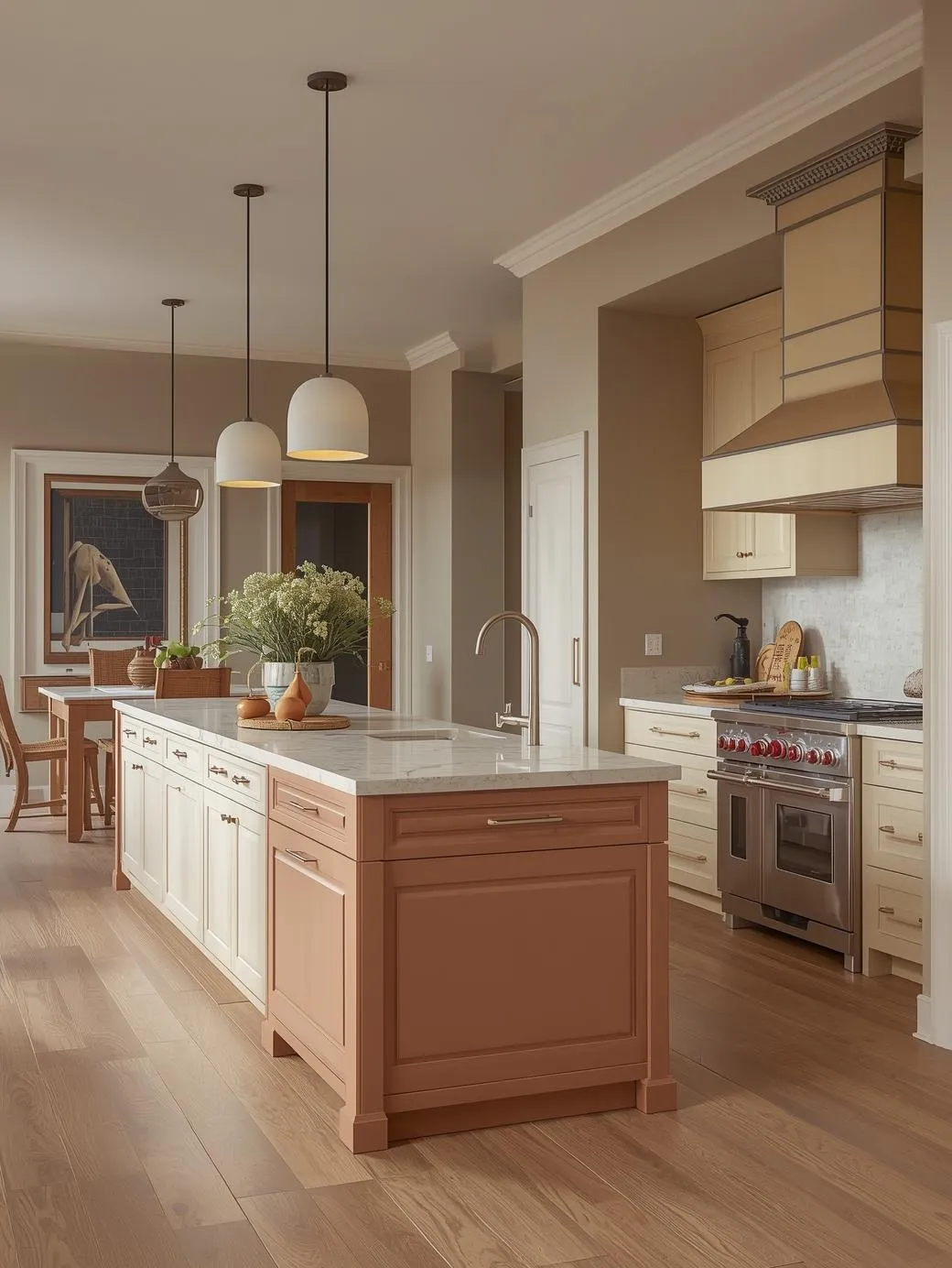Luxury-penthouse-kitchen-muted-terracotta-painted