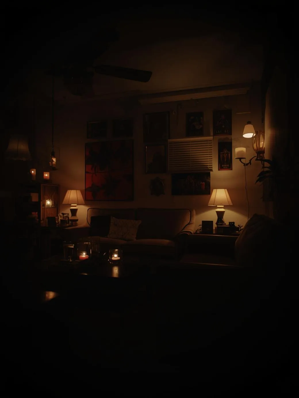 Moody-cozy-living-room-with-multiple-warm-lamps-glowing